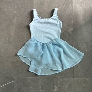 Bloch Pastel Blue Children's Tank Leotard & Pull On Georgette Skirt - 4-6T